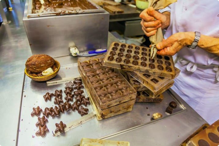 Vorführung der Schokoladenherstellung