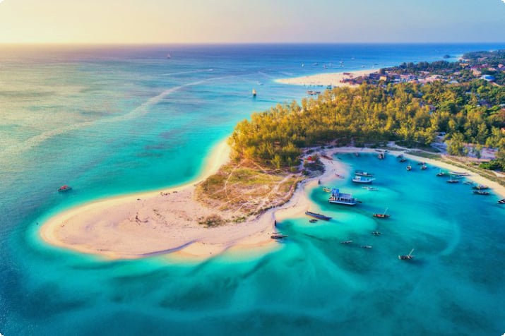 Zanzibar'ın havadan görünümü