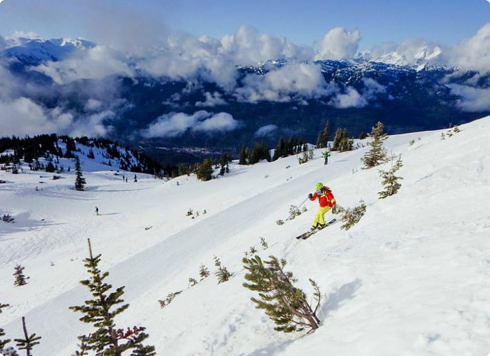 Esquiador na Montanha Whistler