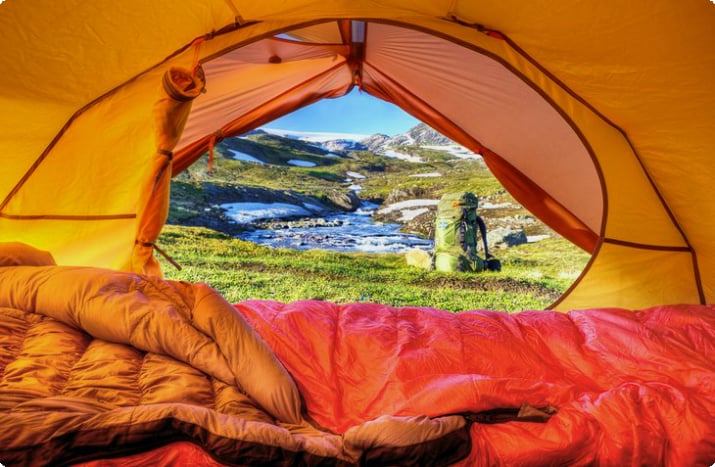 Палатка и спальный мешок