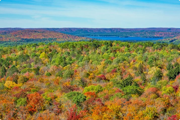 As cores do outono ao longo da Centennial Ridges Trail