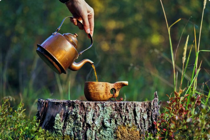 Старый чайник в лесу