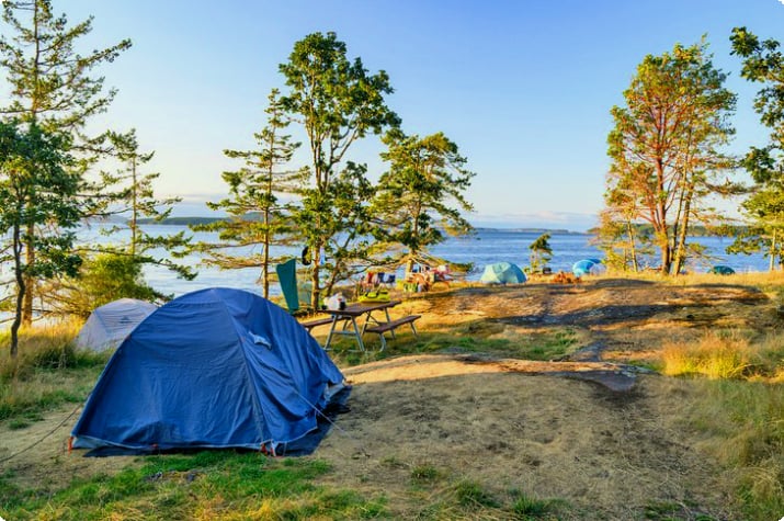 Camping ved Ruckle Provincial Park på Salt Spring Island, BC