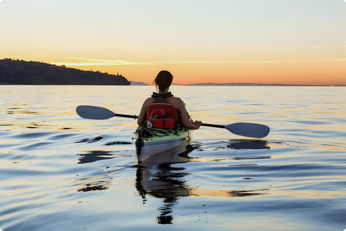 Kayak al tramonto