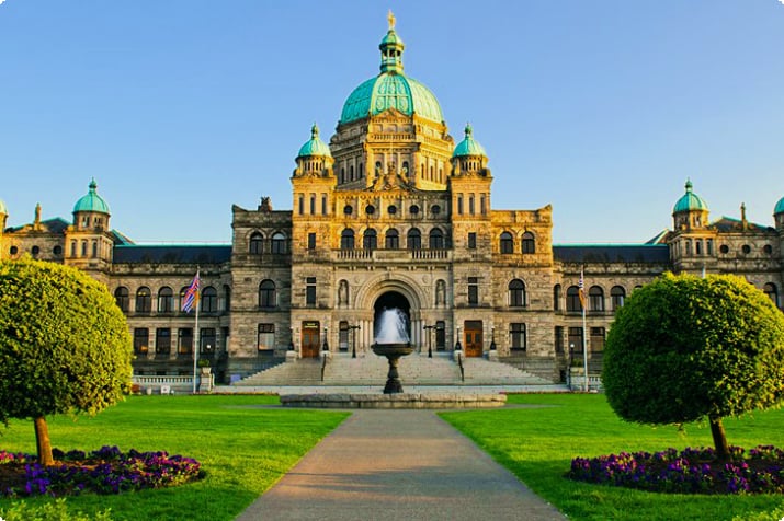 Les édifices du Parlement de la Colombie-Britannique à Victoria, en Colombie-Britannique.