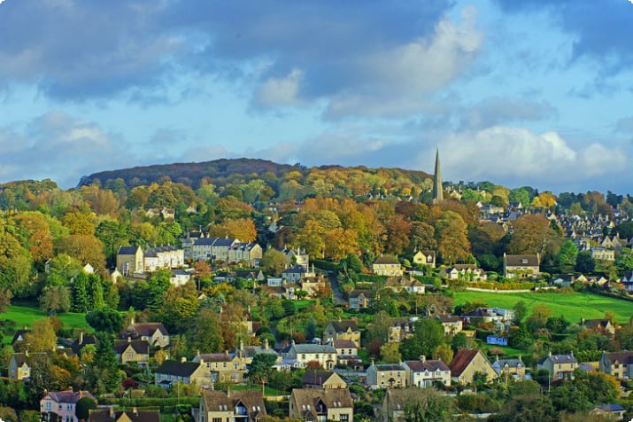 Dorf Painswick im Herbst, Gloucestershire