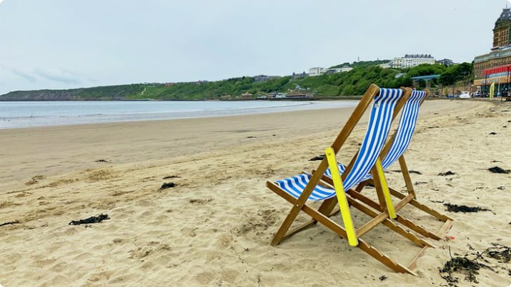 Chairs on a Scarborough beach