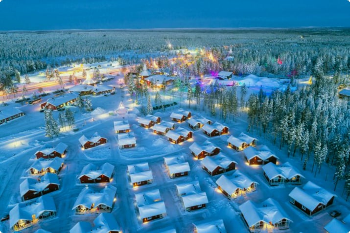 Вид с воздуха на Рованиеми, Финляндия