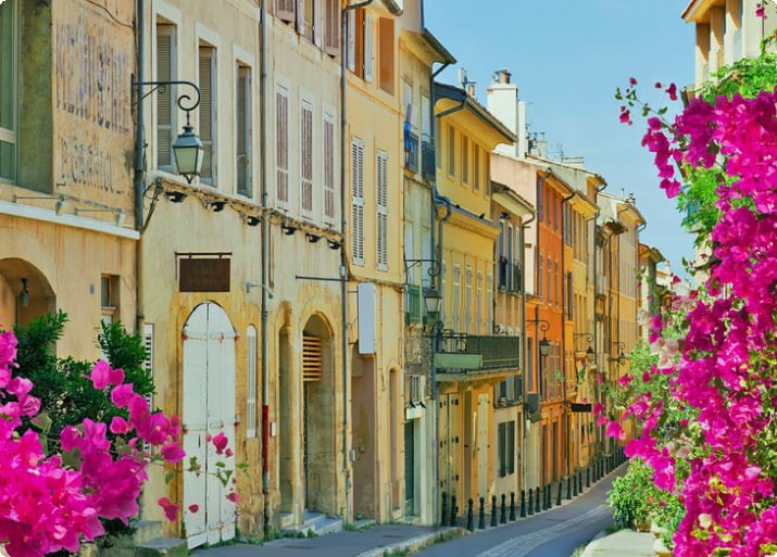 Charming, old street in Aix-en-Provence
