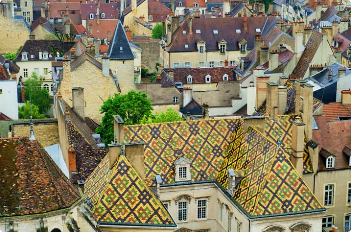Uitzicht over daken in Dijon