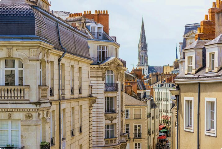 Uitzicht op het historische centrum van Nantes