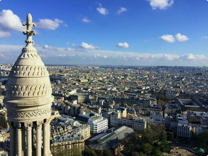 Uitzicht op Parijs vanaf de koepel van de basiliek