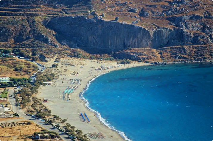 Utsikt over stranden ved Plakias