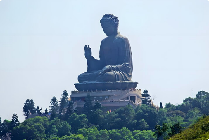 Veduta del Grande Buddha dalla funivia