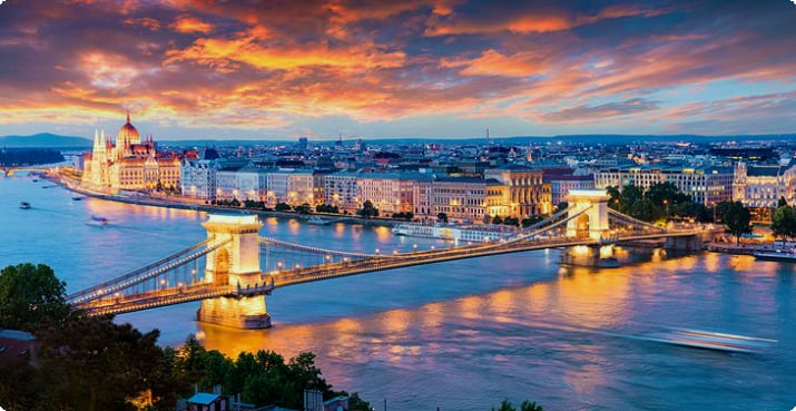 Вид на Будапешт на закате