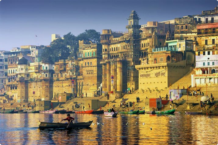 O rio Ganges em Varanasi