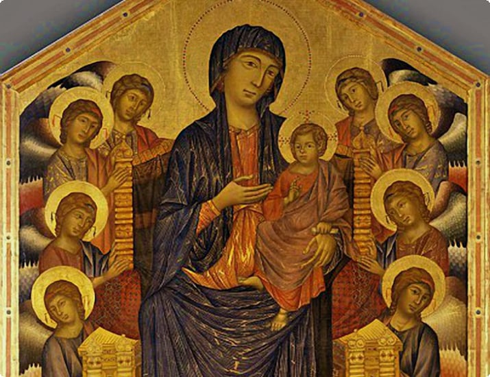 Cimabue's troonde Madonna en 13e-eeuwse Toscaanse kunst