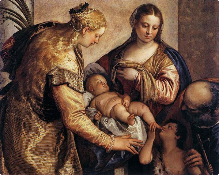 Veroneses hellige familie med Skt. Barbara