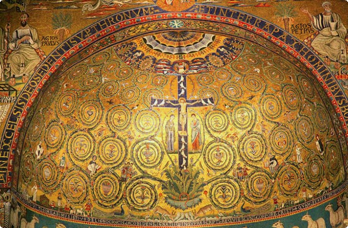 Мозаики внутри купола Сан-Клементе