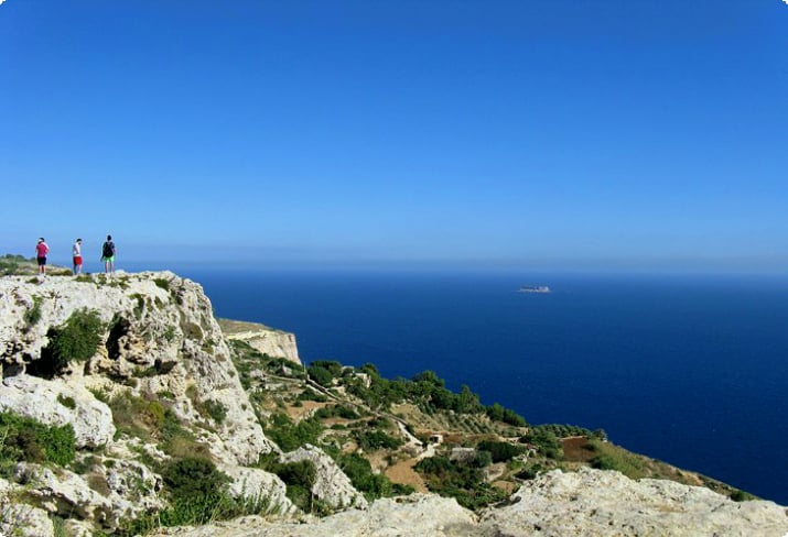 Handlös utsikt vid Dingli Cliffs, Island of Malta
