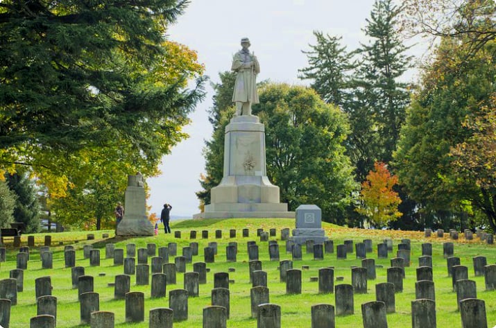 Le cimetière national du champ de bataille national d'Antietam