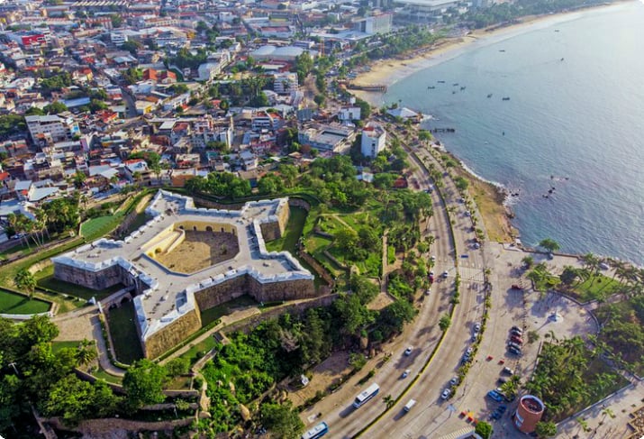 Luftaufnahme des Forts von San Diego in Acapulco