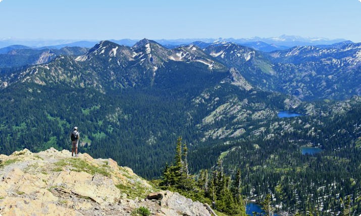 Hiking in Jewel Basin, within Flathead National Forest