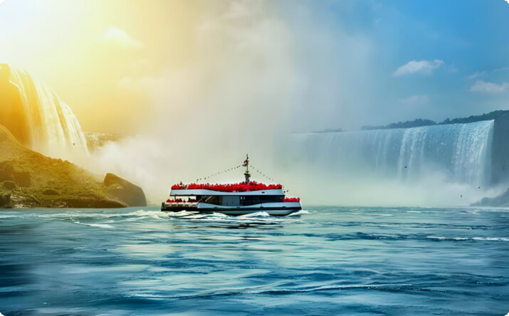 Rejs statkiem pod wodospadem Niagara