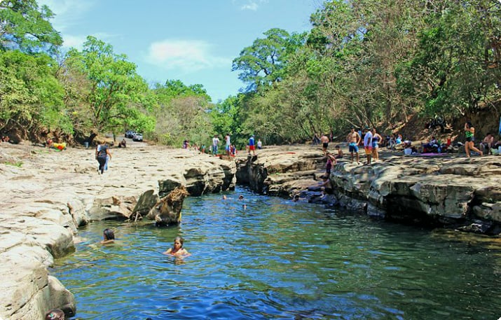 Schwimmen im Fluss bei Los Cangilones