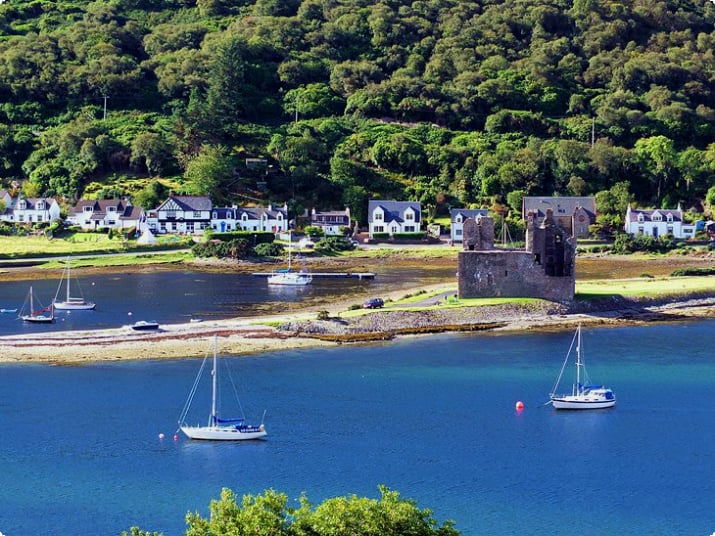 The village of Lochranza on the Isle of Arran