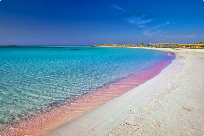 エラフォニシのピンク色の砂浜