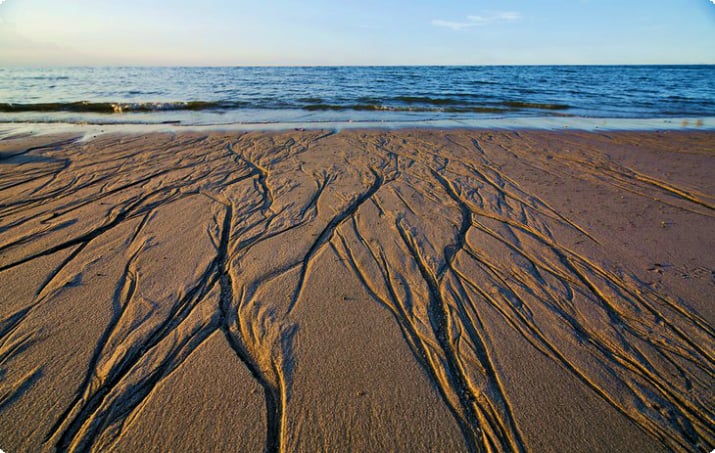 Wzory piasku na plaży Punggol