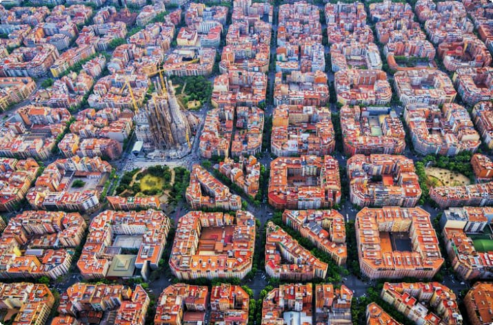 Вид на Барселону с воздуха