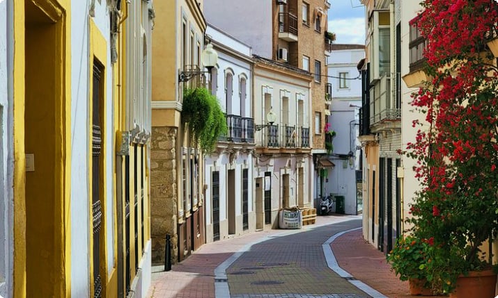 Merida'daki Portico del Foro yakınlarındaki cadde