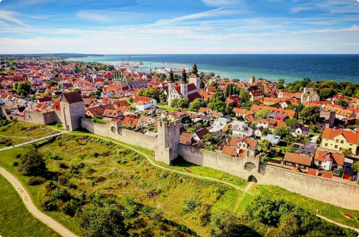Uitzicht over historisch Visby