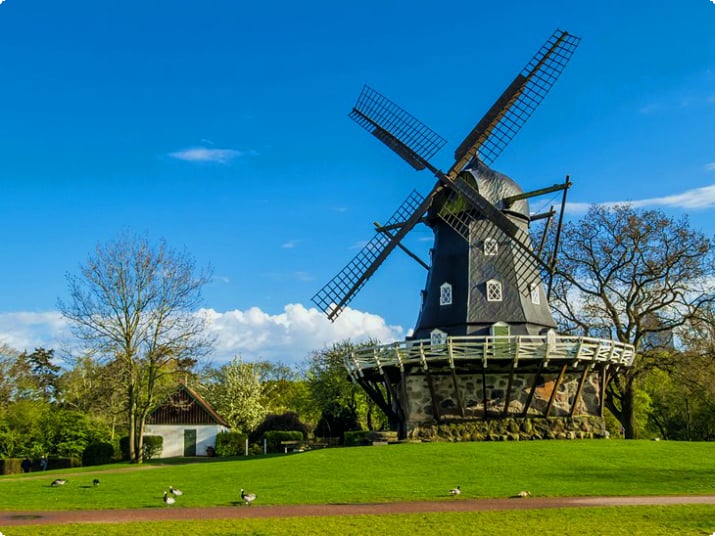 The old windmill 'Slottsmollan' in the Kungsparken Park