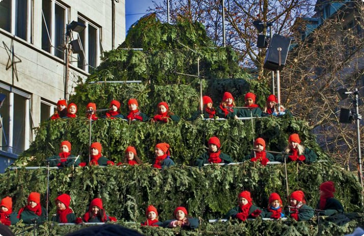 Поющая рождественская елка на Вердмюлеплац