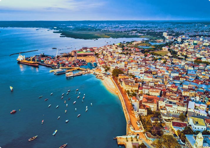 Luftfoto af Stone Town, Zanzibar