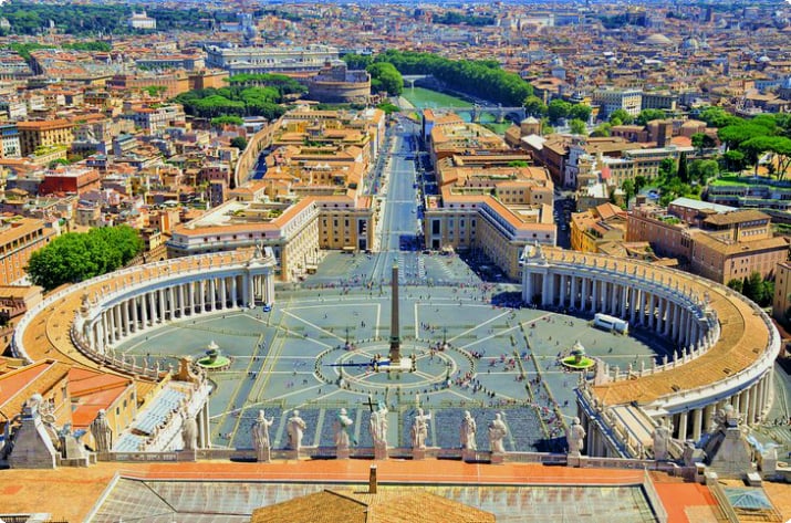 Veduta aerea di Piazza San Pietro